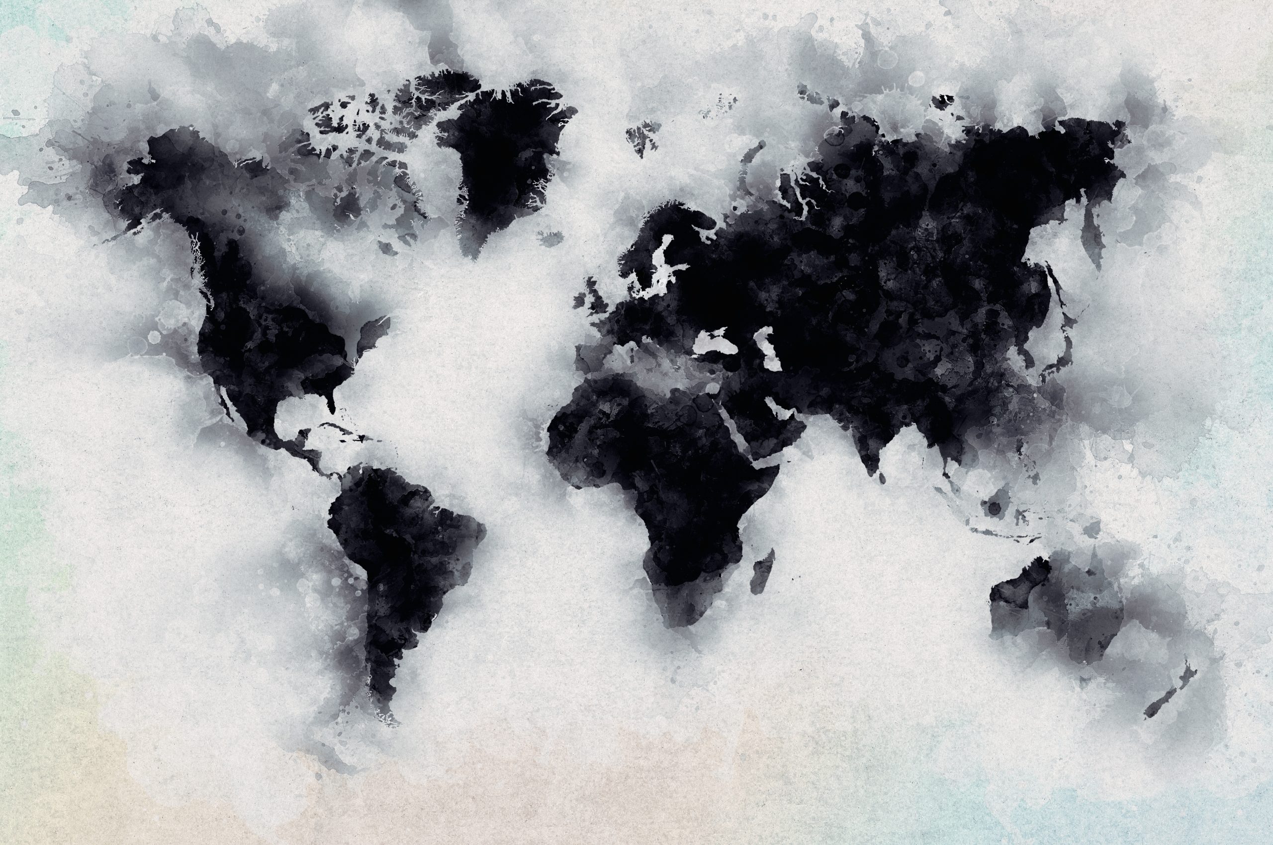 World,Map,With,Aquarelle,Water,Color,Paint,Effect